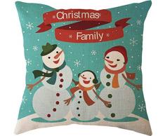 Nunubee Kissenbezug Hohe Qualität bettwäsche Wohnkultur Weihnachten-Serie Dekorative Kissenhülle Sofakissen zierkissen Elch Weihnachtsmann Gedruckt Glocke Elf Rentier Rudolph Festive, Elch 5 45x45cm