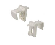 Liedeco Klemmträger mit Ösenaufhängung für Bambusrollo, Fensterdekoration | weiß | 2 Stück