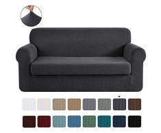 CHUN YI 2-Stück Jacquard Sofaüberwurf, Sofaüberzug, Sofahusse, Sofabezug für Sofa, Couch, Sessel, mehrere Farben (3-Sitzer, Grau)