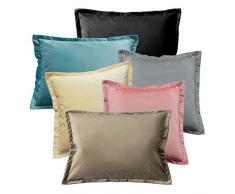 Haus und Deko Samt weicher Kissenbezug 30x50 cm mit 2 cm Steg Zierkissen Plüsch-Kissen Deko Kissenhülle Uni Beige