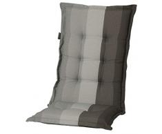 Madison 8 cm Hochlehner Auflage C 404 Pete Grey, grau, anthrazit, schwarz gestreift, 120 x 50 x 8 cm