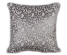 The HomeCentric Grau Kissenbezüge 60 x 60 cm, Samt Kissenbezug, Handgemachte Dekokissenbezug Grau - Paloma Gray Scrolls