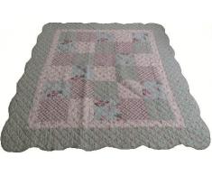 Beauty.Scouts Patchworkdecke Tagesdecke Plaid Vintage Rose 155x180 cm Größe 155x180