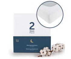 Blumtal 2er-Set Wasserdichter Matratzenschoner 180 x 200 cm - Atmungsaktive Matratzenauflage, Spannfixierung, ohne Knistern