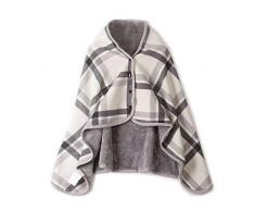 EVA Schmuck Kuscheldecken Schal Warme, Weiche Fleece-Decke Wearable Deckenschal Übergroßer Wohndecke Sofadecke mit Button Cape Shawls Scarf Poncho,für Haushalt，Yoga, Camping, Picknick