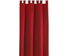 Bestlivings Blickdichte Gardine mit Schlaufen (140x145 cm/Rot), in vielen Variationen
