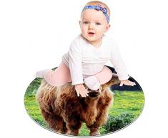 TIZORAX Kuh-Teppich, rund, sehr weich, gemütlich, zottelig, Schlafzimmer, luxuriös, für Wohnzimmer