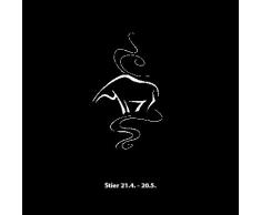 Kissen Samt Dekokissen bestickt mit Horoskop Sternzeichen Zierkissen Microperlen Styroporkügelchen #398 (Stier, 30x30)