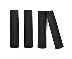 TRIXES Sicherheitsgurt Gurt Cover - 4 Autositz Komfort Gurtpolster mit Haken und Flausch - schwarz Travel Kissen Sicherheitsgurt deckt