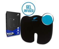 COMFORTIFY® Orthopädisches Sitzkissen Gel Infused I Wärmeregulierender Memory-Schaum I Perfekt für Bürostuhl, Auto & Co I Ergonomisches Steißbeinkissen für mehr Sitzkomfort