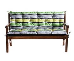 Bankauflage Für Hollywoodschaukel Bankkissen Set Sitzkissen Rückenlehne L (160x60x50, Grün-Gelb)