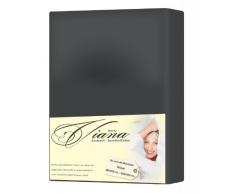 aqua-textil Viana Spannbettlaken 180x200-200x200 cm anthrazit Baumwolle Spannbetttuch Jersey Laken