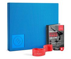 Balance Pad Board + Fitnessband + Trainings-eBook | Gleichgewichtstrainer Orthopädisch XXL Groß Balancekissen Wackelbrett Wackelkissen | Physio Reha Gymnastik Fitness Sport Koordination Rücken XL