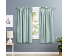AmazonBasics wärmeisolierender Verdunkelungsvorhang, 2 Stück, 168 x 137 cm (BxL), Meeresgrün