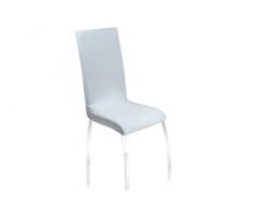 elastische Stretch Stuhlhusse Hussen Stretch-Stuhlbezug - Bi-Elastic Husse kurz Oskar Hussen in Weiss