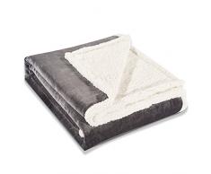 170x210 cm graphit Decke Microfaser Kuscheldecke Lammfelloptik Mikrofaserdecke Fleecedecke Wohndecke Tagesdecke Fleece weich sanft flauschig kuschelig skandinavischer Stil grau Anthrazit dimgray grey Teddy