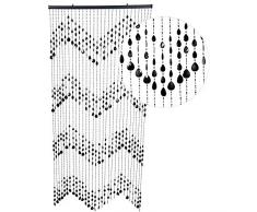 HAB & GUT -DV0323- Türvorhang KLUNKER, schwarz, 90 x 200 cm Perlenvorhang Pailettenvorhang