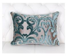 HYSENM Kissenhülle Samt Jacquard Weich Hautfreundlich mit Reißverschluss Kissenbezug für Sofakissen Dekokissen Autokissen Zierkissen Pillow Case, Blau 30x50cm