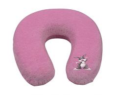 Petex 44490022 Nackenrolle, Velours, 29 x 28 cm, mit Logo, pink