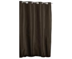 Thermo Übergardine ALEK mit Ösen Farbe & Größe wählbar - Eckig 140 x 245 cm Dunkelbraun - Vorhang Gardine