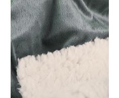 aqua-textil Arctic, kuschel Felldecke grau weiß 150 x 200 cm, Felldecken Optik Fleece Kuscheldecke, 1000526