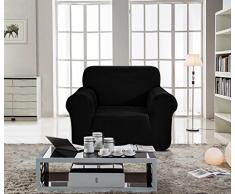 Ebeta Elastisch Sofa Überwürfe Sofabezug, Stretch Sofahusse Sofa Abdeckung Hussen für Sofa, Couch, Sessel 1 Sitzer (Schwarz, 85-115 cm)