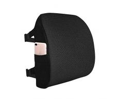 Fyore Rückenkissen Lendenkissen für bürostuhl & Sofa,Lordosenstützkissen, Verstellbarer Sicherheitsgurt, Memory Foam rückenstütze, (Schwarz)