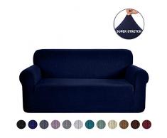 Ramotto Sofabezug Sofahusse, Spandex Stretch Sofahusse Couchbezug Sesselbezug Elastischer Antirutsch Stretchhusse Weich Stoff (Blau, 2-sitzer)