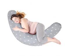 Stillkissen & Lagerungskissen Luchild 190cm Schwangerschaftskissen zum Schlafen Seitenschläferkissen XXL Stillkissen Bezug 100% Baumwolle Multifunktionales maschinenwaschbar Neu (Crown)