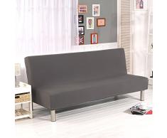 Cornasee Sofabezug 3 sitzer ohne armlehne - Clic Clac Sofahusse Stretch Bettcouch Schonbezug Einfarbig,Grau