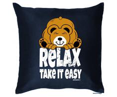 Kissen mit Füllung für Genießer! Relax, take it easy - Originelles Deko Kissen als Geschenk! Couchkissen, Sitzkissen