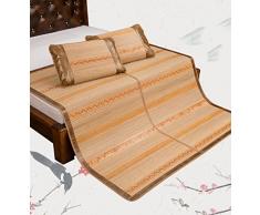 CAIJUN Doppelseitige Bambusmatte Karbonisierte Holzmatten 1,5 Meter 1,8 Meter faltende Bambusmatten Sommermatten EIS Seidenmatten/Bambusmatten Schlafmatten Pflanzen-Pad