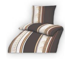 Superbetten-321 2 teilige, 4-Jahreszeiten Microfaser-Bettwäsche Schoko-Weiss, 135x200 cm, OVP