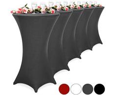 Deuba 5er Set Stehtischhusse Stretch Tischhusse Husse Stehtisch Tisch I Ø60 / 70/80 cm & Farbauswahl (Ø 80 cm, schwarz)