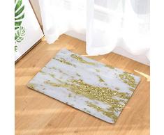 Nunbee Fußmatte Bling Goldene Streifen Designe Anti Rutsch Unterlage Wasseraufnahme Teppich Praktische Schmutzfangmatte Haustür Flur Innenbereich Aussen Lustig, Streifen3 50 * 80cm