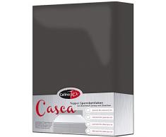 CelinaTex Casca Topper Spannbettlaken 180x200-200x220 cm anthrazit Baumwolle Spannbetttuch Elastan Laken