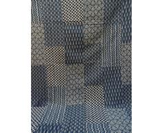 Indigo Farbe Hand Block gedruckt Kantha Steppdecke, Twin Size Patchwork Baumwolle Tagesdecke, hergestellt von Tribal asiatischen Textilien