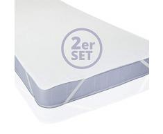 Lumaland Wasserundurchlässige Matratzenauflage Kopfkissenschoner in verschiedenen Größen 2er Set 70 cm x 140 cm