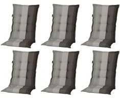 Madison 6 x 8 cm Hochlehner Auflage C 404 Pete Grey, grau, anthrazit, schwarz gestreift, 120 x 50 x 8 cm