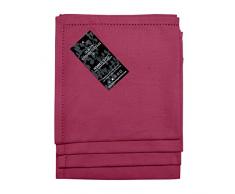 Homescapes Servietten 4er Set, Stoffservietten 45 x 45 cm, 100% Baumwolle, lila/Pflaume