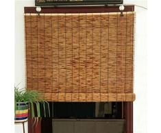 LYBC Bambusraffrollo für Terrassen Balkone Pavillon,Natürliche Bambus Raffrollos(anpassbar),Sichtschutz Rollo für Fenster und Türen,Schattierungsrate: 60%