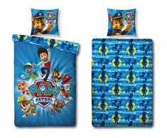 Biber / Flanell Wende Bettwäsche-Set Paw Patrol 135x200 cm 80x80 cm Baumwolle Dudes Winterbettwaesche