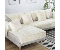 FDJKGFHGFCGDFGDG Volle Deckung schonbezug Sofa,Winter Anti-rutsch plüsch sofabezug Rückenlehne zu Decken Moderne schlichtheit Couch abdeckungen Sofabezug für Wohnzimmer -Weiß 70x120cm(28x47inch)