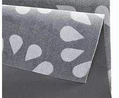 Küchenläufer / Küchenmatte / Dekoläufer für Küche und Bar / Teppich / Läüfer / Läufer / waschbare Küchenläufer / Küchendeko Modell ,,COOK & WASH - grau Blumenmuster - Größe ca. 50 x 150 cm / Maschinen waschbar auf 30 grad