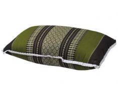 Kapok Thaikissen, Yogakissen, Massagekissen, Kopfkissen, Tantrakissen, Sitzkissen - braun/grün (Sofa 16x28x45 (82006))