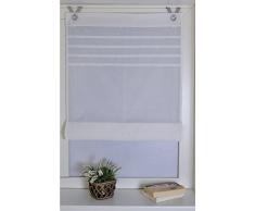 Raffrollo/Ösenrollo Kessy Biese weiss,grau,grün,natur 45/60/80/100 * 142 cm (weiss, ca. 100*142 cm)