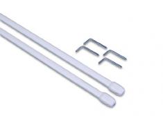 Teleskop- Gardinen- Fenster- Vitragenstangen 2er Set für Scheibengardinen in 3 Größen und 2 Farben (weiß, 40-60 cm)