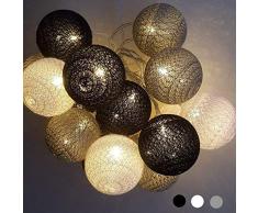 Cotton Ball Lichterkette - 3,5M 20 LED Kugel Lichterketten mit Stecker für Innen Nachtlicht Deko wie Weihnachten, Hochzeit, Party, Zimmer, Vorhang