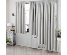WOLTU #330, Vorhang Gardinen Blickdicht mit Kräuselband für Schiene, 250g/m2 Schwerer Verdunklungsvorhang Thermovorhang lichtdicht für Wohnzimmer Schlafzimmer Küche, 135x175 cm, Grau, (1 Stück)