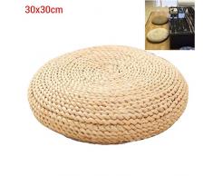 SAMTITY Rundes Sitzkissen Yogakissen Meditationskissen Pampas Graspolster Bodenmatte